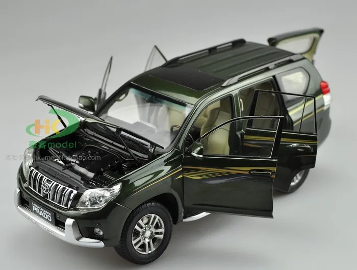 Литье под давлением 1/18 Toyota Land Cruiser Prado модель автомобиля SUV игрушки зеленый для мальчика Коллекция подарков оригинальная коробка