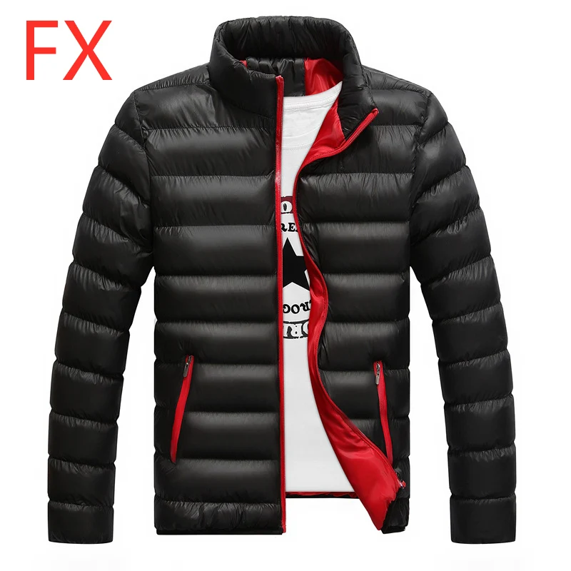 FX с логотипом бренда на заказ осень зима легкий пуховик Мужская мода с капюшоном короткий большой человек ультра тонкий Легкий молодежный