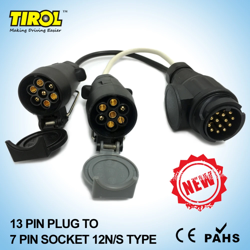 7 Pin to 13 Pin Plug Adapter Trailer Car Caravan Plug Connector Wiring B3U8