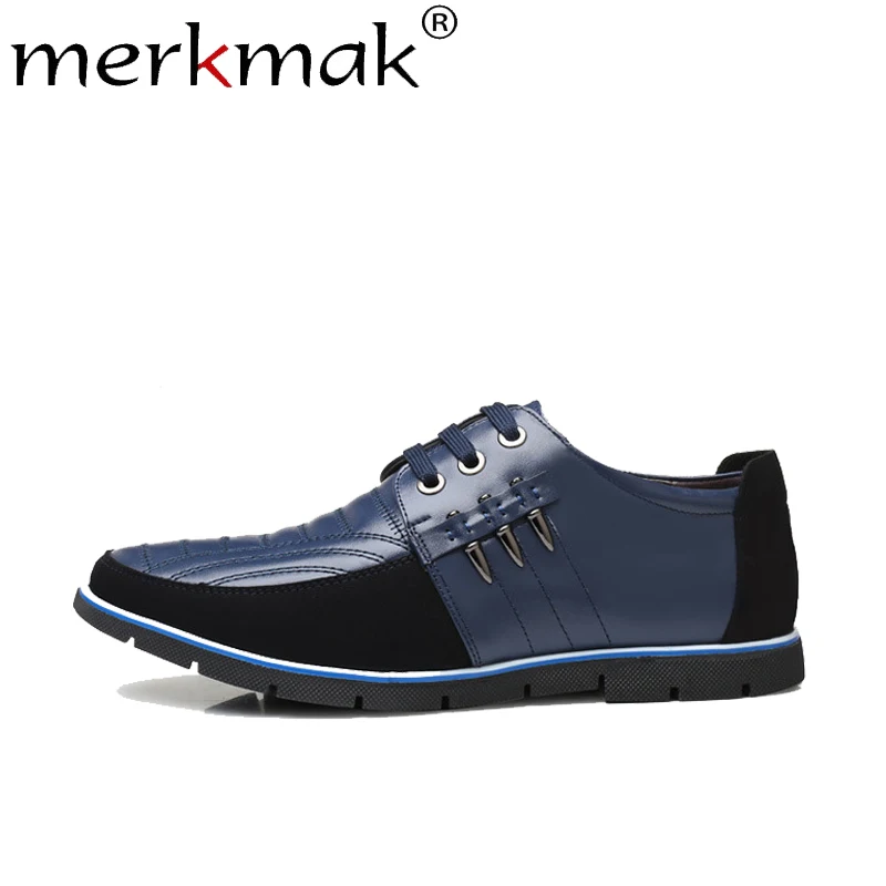 Merkmak Men Genuine Leather Shoes Fashion Design Elastic Band Solid Tenacity Comfortable Men's Shoes Big Size 48 Footwear's Flat Merkmak Men Genuine Leather Shoes Fashion Design Elastic Band Solid Tenacity Comfortable Men's Shoes Big Size 48 Footwear's Flat
