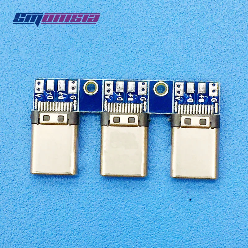 20pcs Wire 3.1 USB Socket Jack Double sided USB Male Double sided Plug