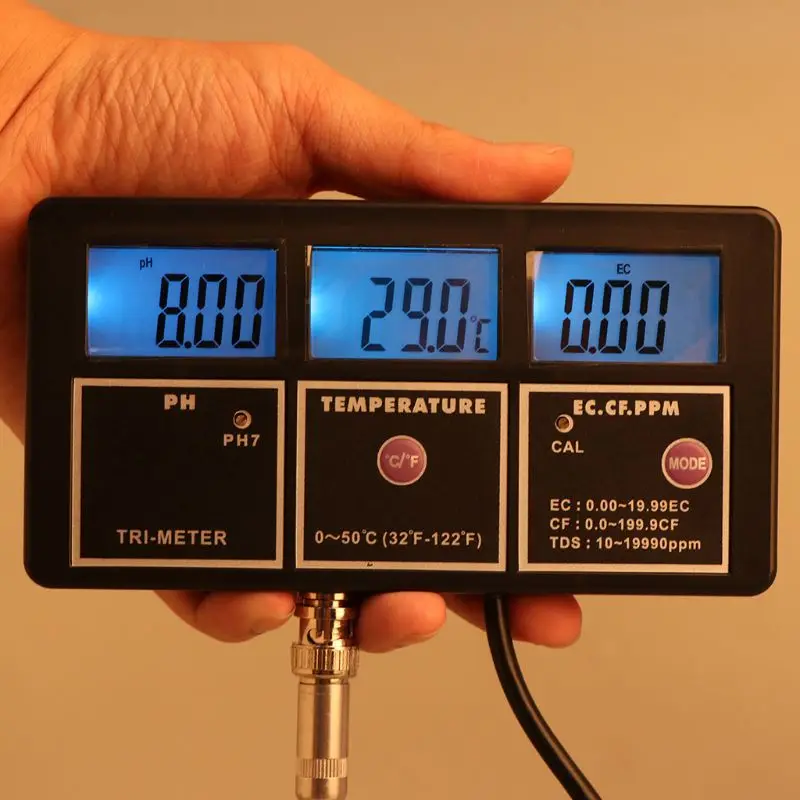 

6 in 1 Water Quality Tester Monitor pH Meter Aquarium Water Meter for PH / Temperature / EC / CF / PPM / TDS