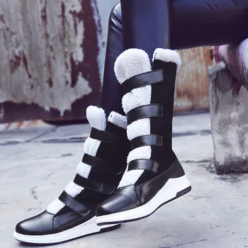 

Vogue Women Boots Nice Flat With Plush Boots Warm Fashion Casual Female Shoes Winter Snow Boots Women Bottes Femme