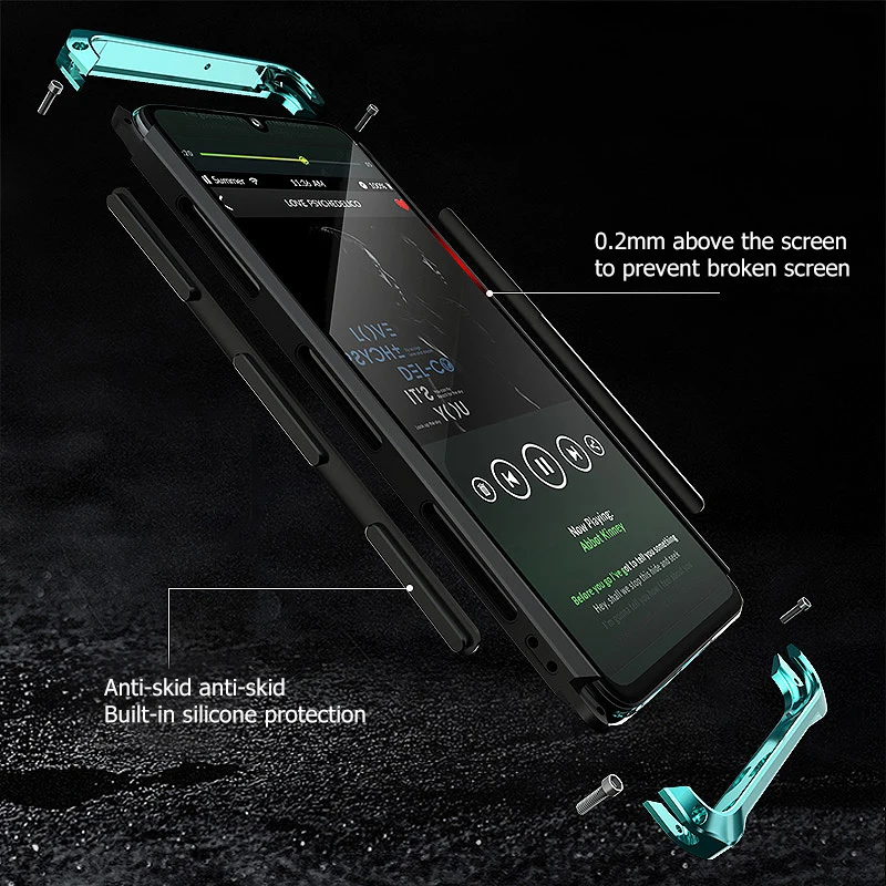 

Top-Grade Anti-fall Shockproof For Huawei P30PRO Metal Frame Shell PC Back Aluminum Alloy Bumper P30 Pro Textured Case Cover