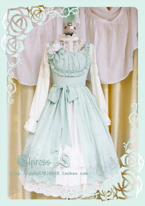 

JSK Lolita Cute Lolita Costume Garden Style Lovely Print Lolita JSK Blue