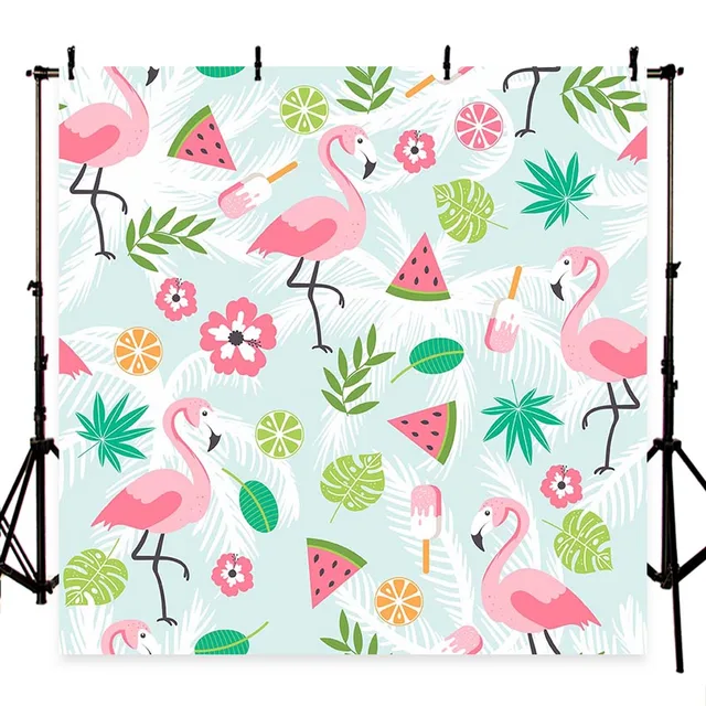 watercolor pink flower flamingo