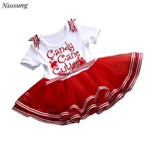 Niosung New Fashion Children Baby Girl Kids Party Christmas NewYear Xmas TuTu Short Sleeve Dress Baby Kids Christmas Gift