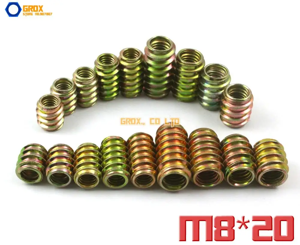 40 Pieces M8 X 20mm Furniture Nut Wood Insert Nut Dowel Screw Fixing For Furniture Leg Nuts 40 Pieces M8 X 20mm Furniture Nut Wood Insert Nut Dowel Screw Fixing For Furniture Leg Nuts