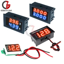 0,28/0,36/0,56 дюйма светодиодный цифровой вольтметр Амперметр постоянного тока автомобилей мотоциклов Напряжение измеритель тока детектор напряжения тестер монитора Панель красный