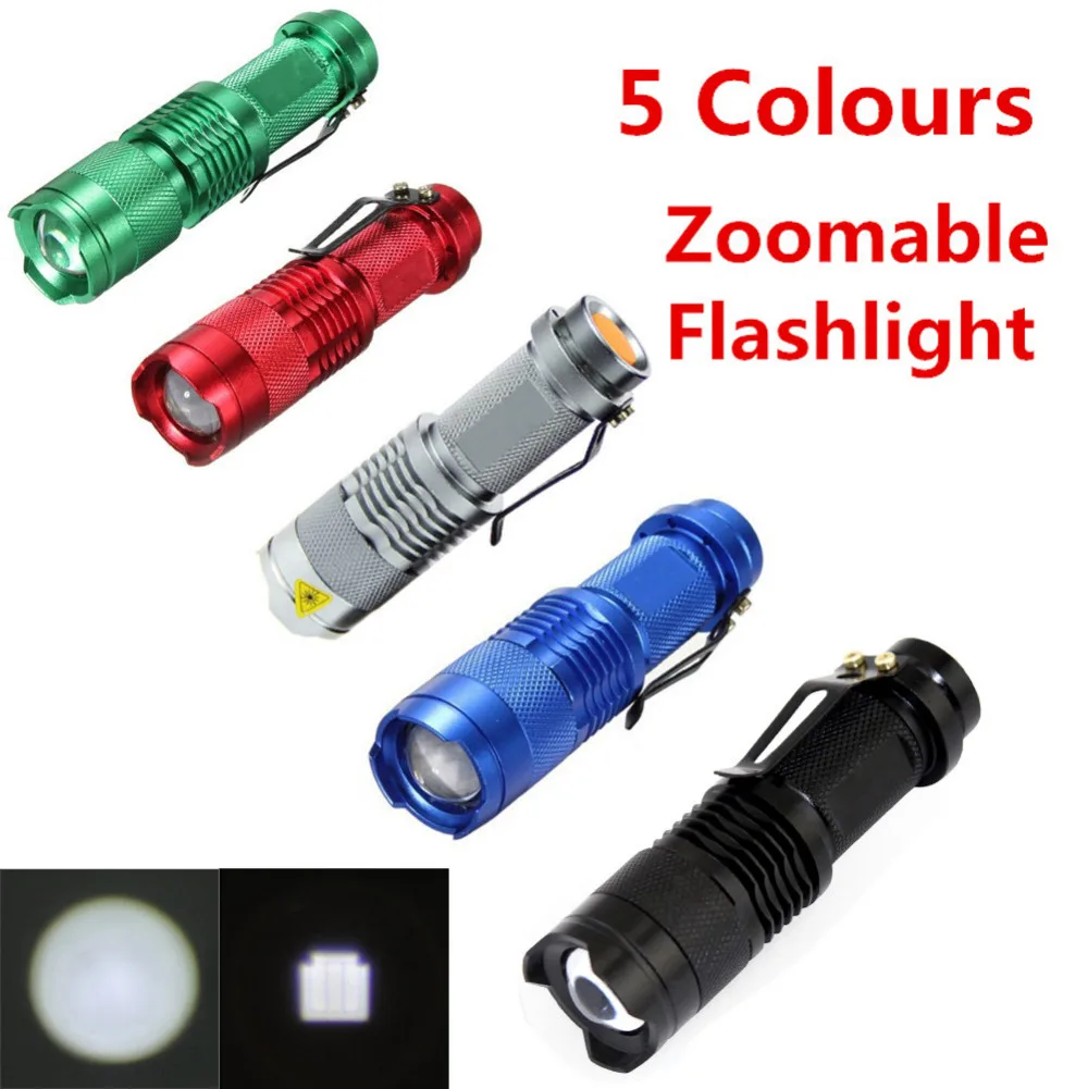 Mini Flash Light 2000 Lumens 3 Modes LED Flashlight Adjustable Focus Lantern Portable Lights