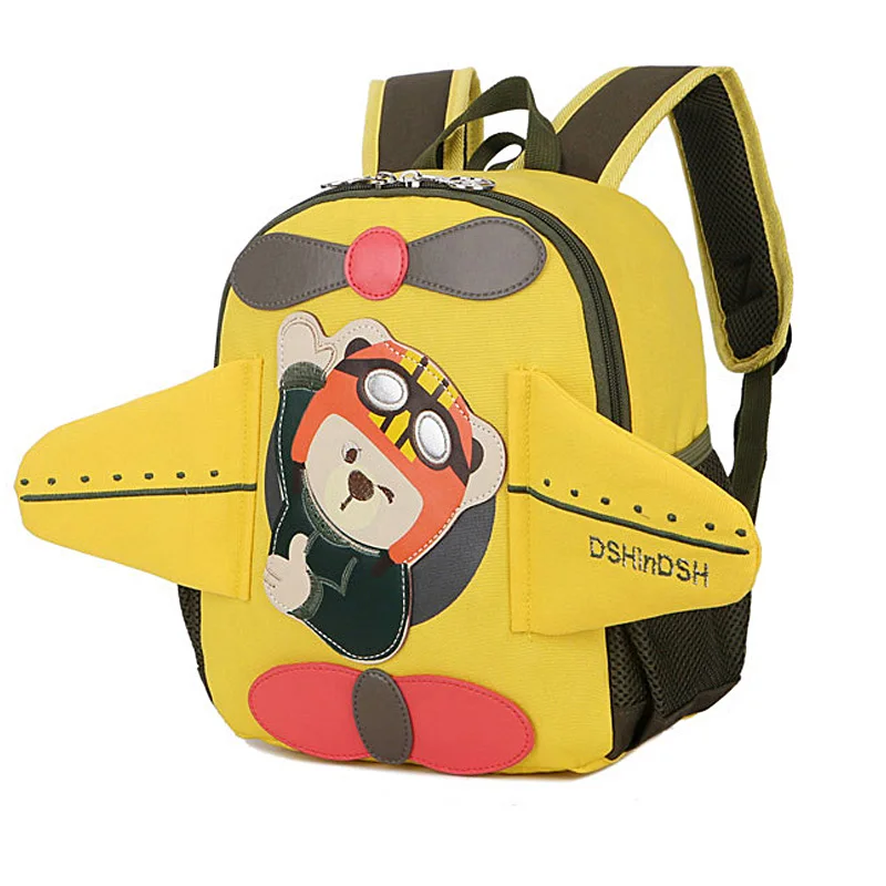baratas 3D Criança Anti perdido Mochila Bebê dos desenhos animados Urso Aeronaves de Asa Bonito Sacos de Escola do Estudante do jardim de Infância Para Crianças Meninos Meninas