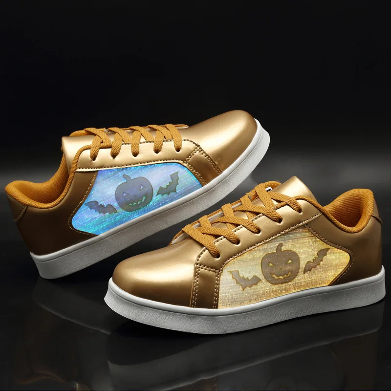 

2018 Spring and Autumn New LED Light Screen Shoes Leather Strap Comfortable Low Help Shoes Colorful Flash Boys and Girls Shoes