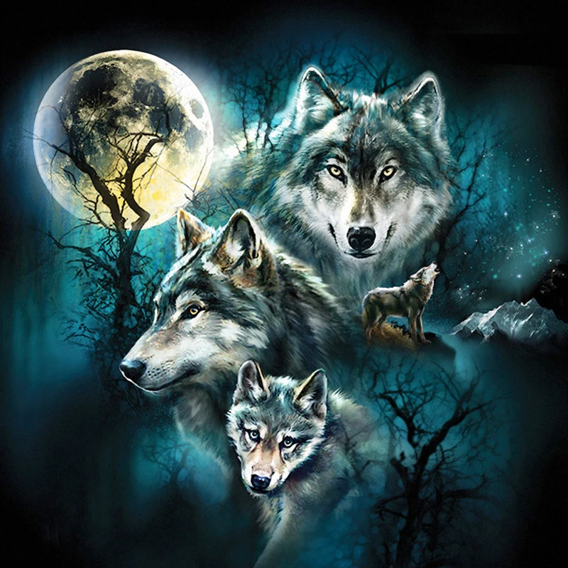 

A1418 Diamond Embroidery Home Decor Wolf 100% Resin Tool dril Painting Cross Stitch Fashion Mosaic Needlework