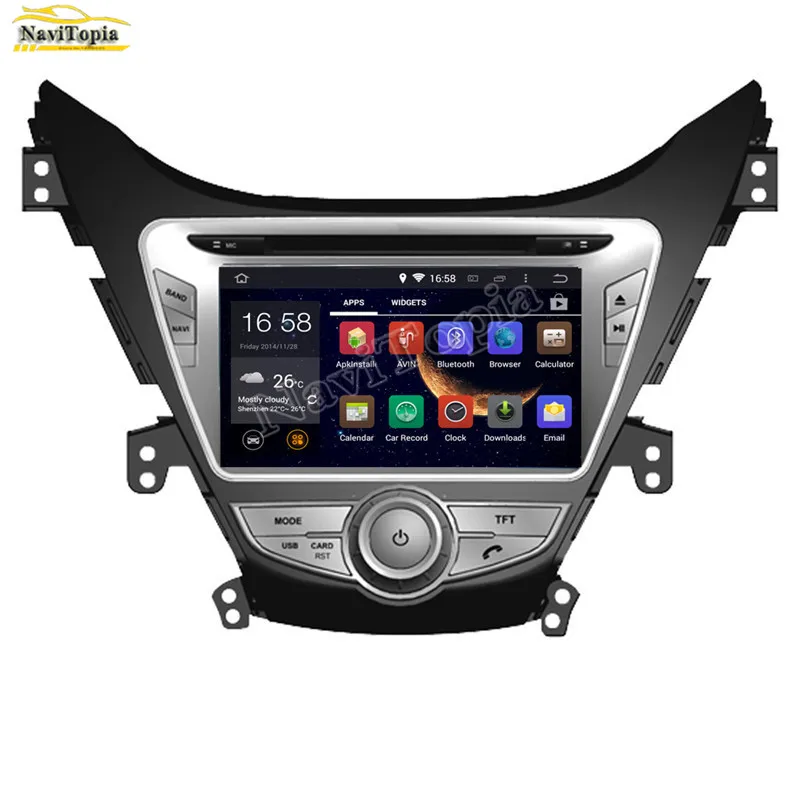 Flash Deal NAVITOPIA 4G RAM 64G ROM PX6 Six Core Android 9.0 Car DVD Multimedia Player GPS Navigation for Hyundai Elantra MD 2011- 1
