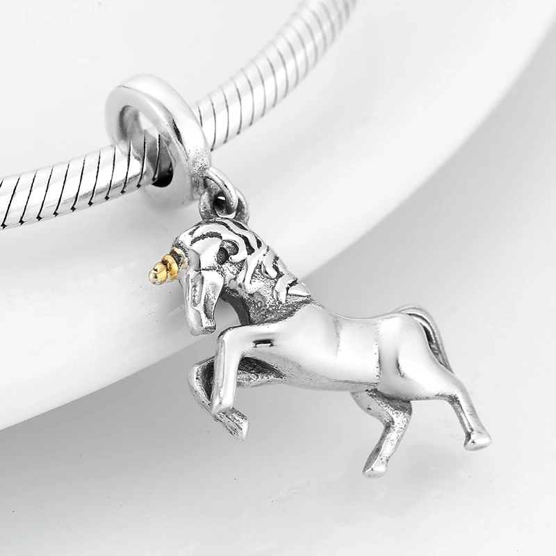 Unicorn Horse shape 925 Sterling Silver DIY gift fine Pendants Beads Fit Original Pandora Charm Bracelet Jewelry making