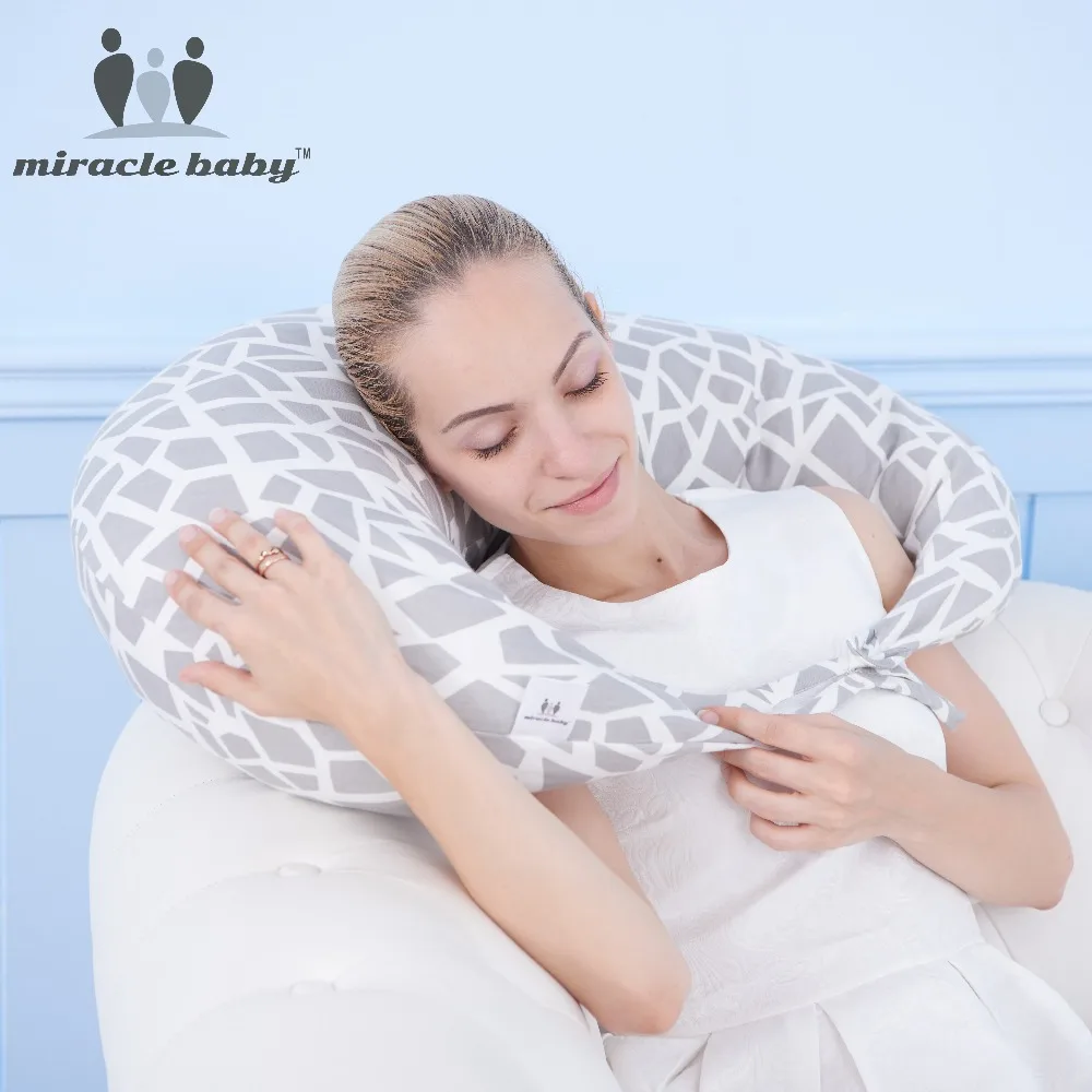 

Latest Style 100% Cotton Versatile Moon Shape Design Pillow for Mummy and Baby U Shaped Waist Protecting Sleeping Neck Pillow