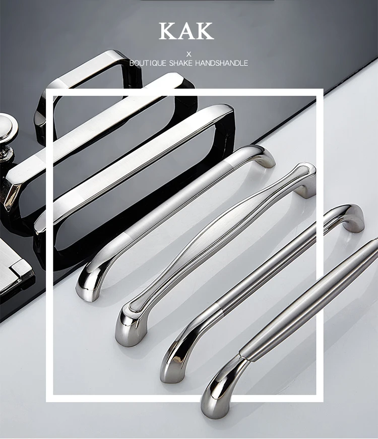 KAK 5 шт., современные ручки для шкафа из цинкового сплава, кухонные дверные ручки для выдвижных ящиков, ручки для шкафа, ручки для мебели