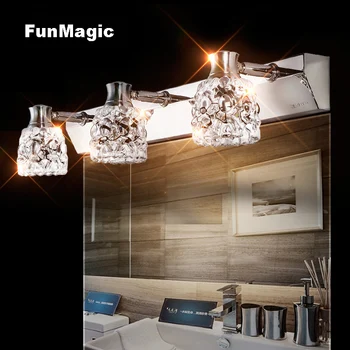 

Modern Crystal Wall Lamp Mirror Cabinet LED Mirror Front Light Bedroom Bedside Lamp Vanity Lighting Wall Fixture Use G4 LED Bulb