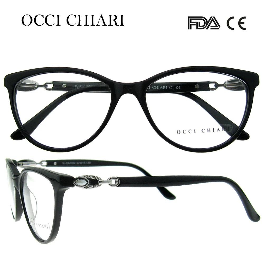 OCCI CHIARI оправа, женские очки,, дизайнерские, модные, ацетат, анти-синий жемчуг, оптические, женские, красные, W-CAPON - Цвет оправы: C1