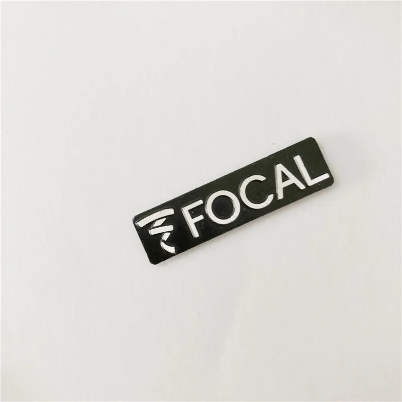 10 шт. focal Hi-Fi аудиоколонки 3D алюминиевая эмблема стерео наклейка 3,4*0,9 мм