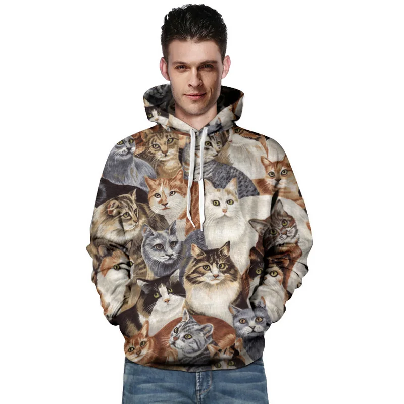 Fashion unisex couples hoodies 3D print lovely cat men women sweatshirt cool hip hop hoodies men tracksuit brand clothing Fashion unisex couples hoodies 3D print lovely cat men women sweatshirt cool hip hop hoodies men tracksuit brand clothing