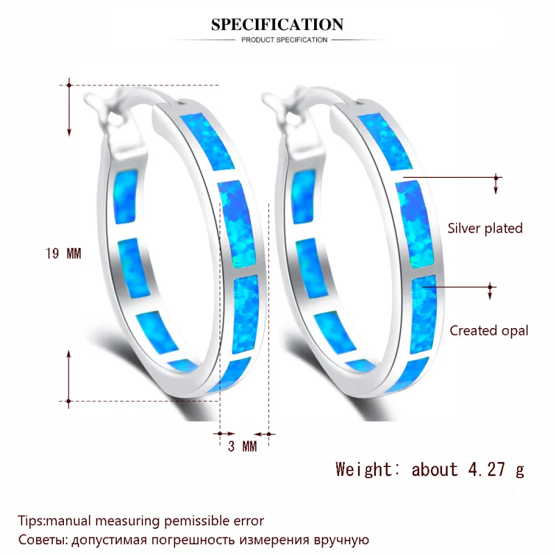 Модные трендовые серьги из серебра 925 пробы с голубым огненным опалом, модные ювелирные изделия SE33