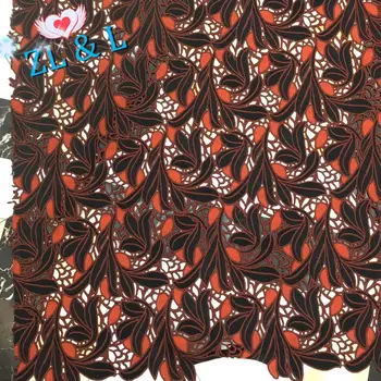 

High quality water soluble multicolor embroidery African lace Nigeria lace fabric French net suitable for ladies wedding dress