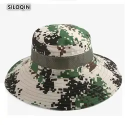 SILOQIN новый тренд Мужская солнцезащитная Кепка для отдыха летняя дикая камуфляжная фиксированная ветровая веревка легкая дышащая шляпа для