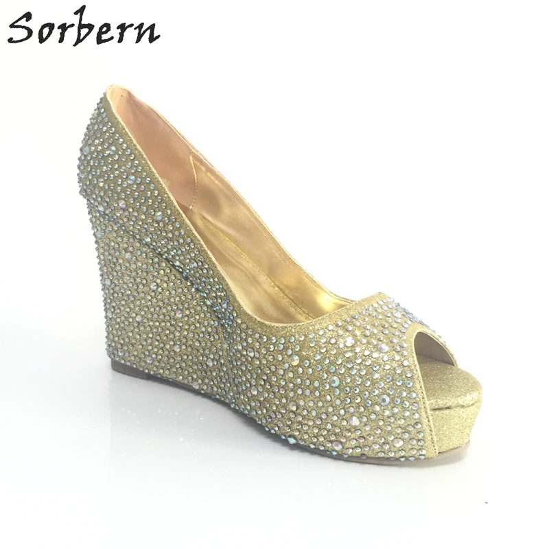 Sorbern Crystal Sandalias Mujer коллекция 2017 года женские босоножки на танкетке с открытым
