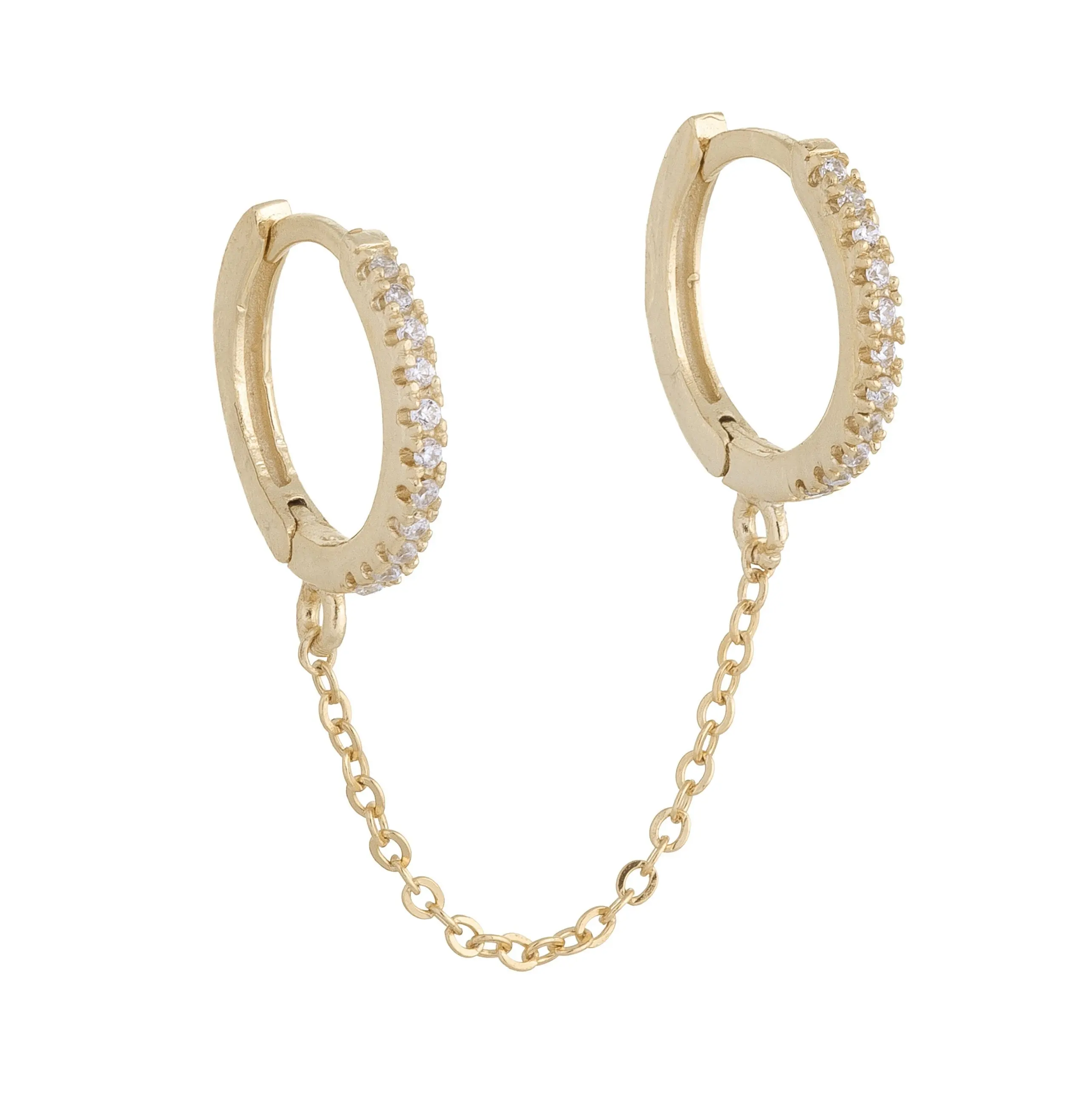 

925 sterling silver vermeil jewelry double piercing gorgeous trendy women jewelry 2 circle hoop earring
