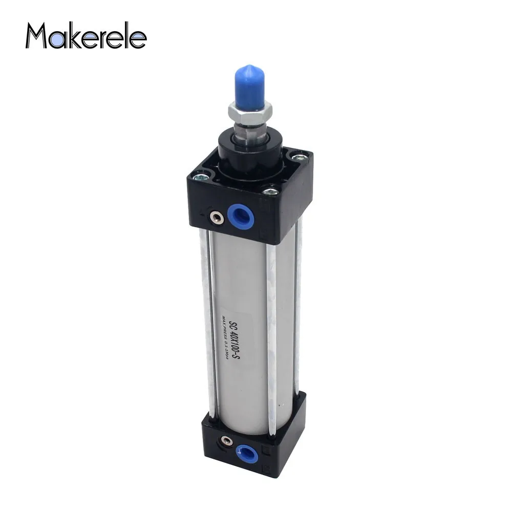 

Free Shipping Double Acting Air Cylinder SC40-100 Mini Pneumatic Cylinder 40mm Bore 100mm Stroke Aluminium Alloy Makerele