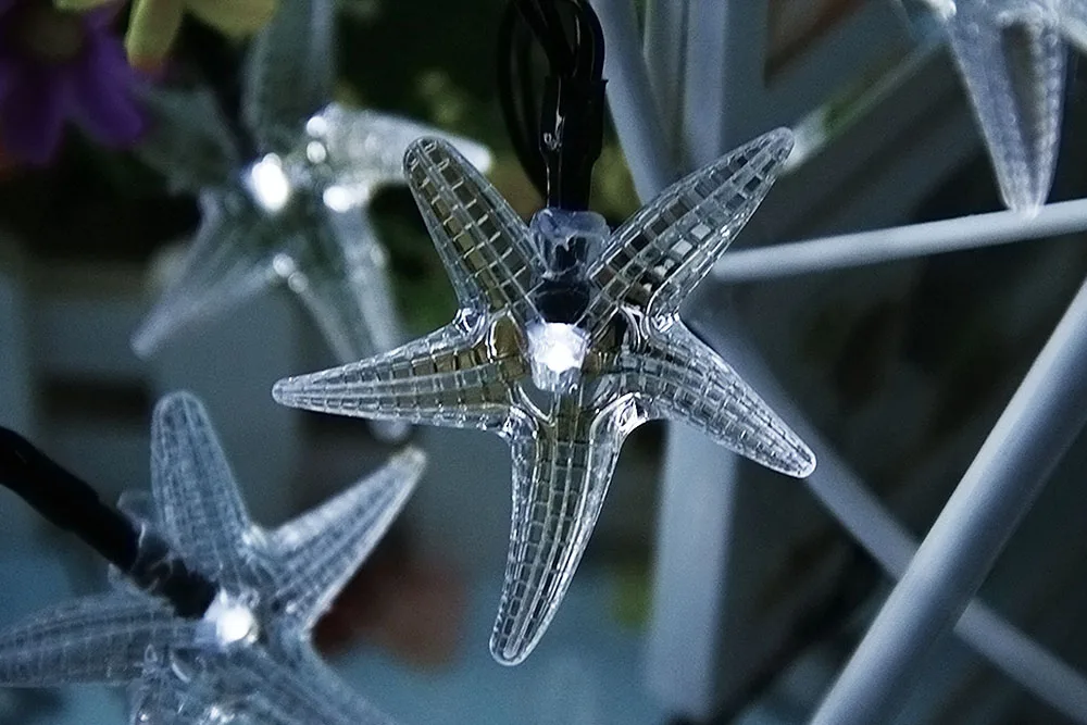 30 светодиодный s Starfish Солнечный светодиодный декоративный светильник для рождественского фестиваля солнечный светильник для наружного освещения