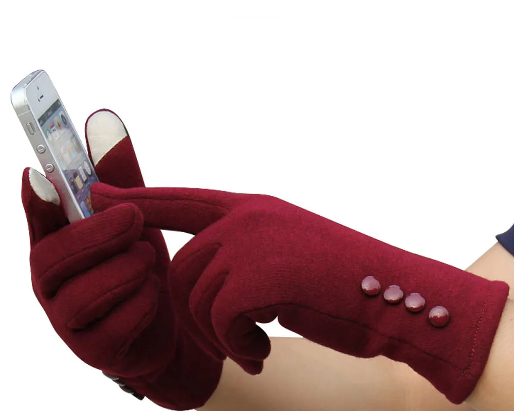 Модные женские зимние спортивные теплые перчатки с сенсорным экраном, женские перчатки для мобильного телефона, женские зимние теплые перчатки