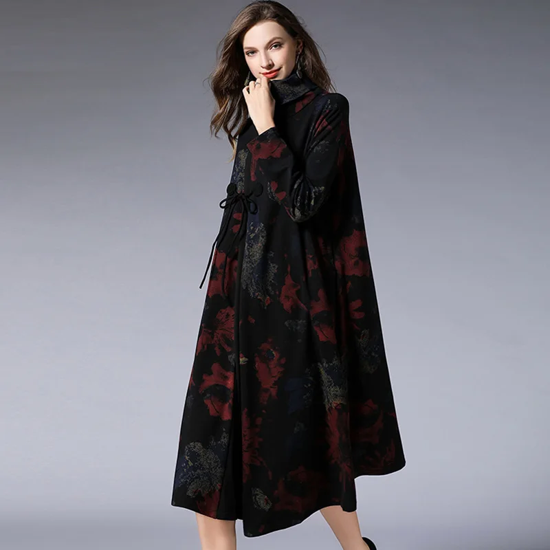 mandarin collar dress long sleeve