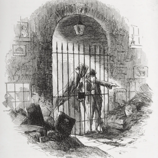 Consecrated Gound. Illustration By Phiz (Hablot Knight Browne) 1815-1882.From
