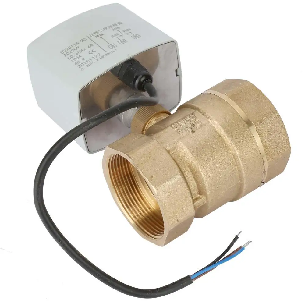 AC 220V DN50 " дюймов 2-WAY 3 провода латуни Электрический латунный моторизованный шаровой клапан PN16-PN20 4N. M 50/60HZ Медь клапан