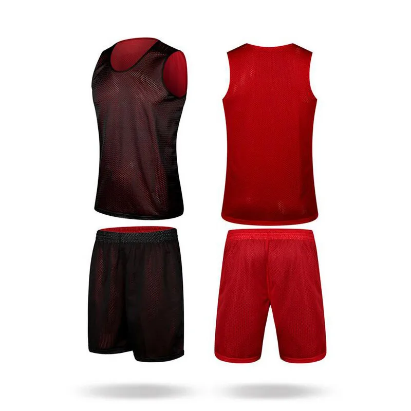 

EU Men Basketball Jersey Set Reversible wear Basketball Jersey+Shorts Breathable Wicking Training Basketball Jerseys Set S-2XL