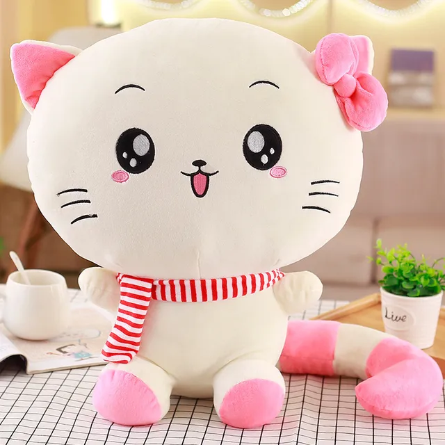 Cartoon Soft Stuffed Plush Cat Toys Cute Cat Animal Push Dolls Gifts