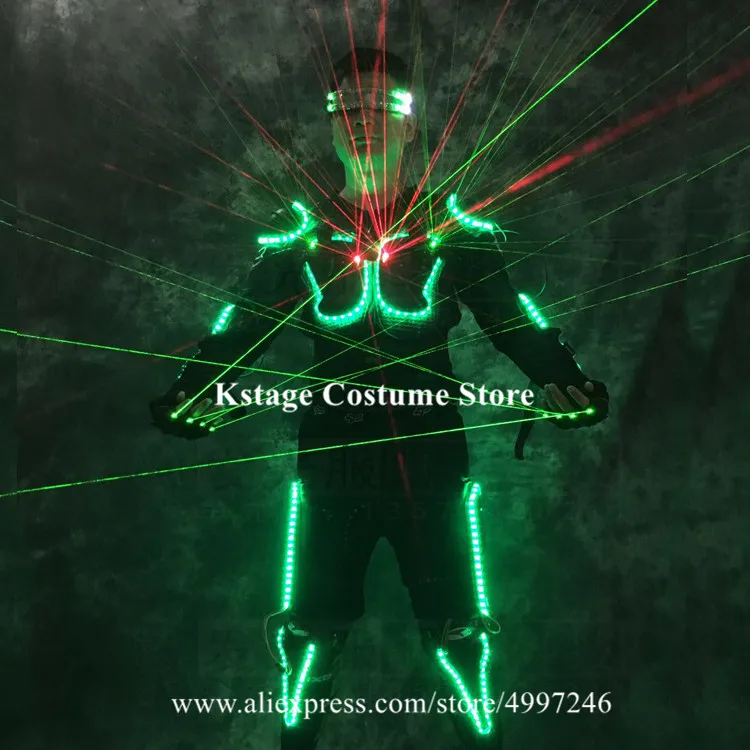 RE32 Tron светодиодные костюмы RGB свет красочный робот Мужской костюм dj носит led