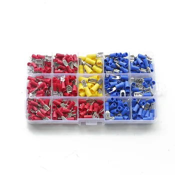 

Free Shipping 260Pcs Assorted Crimp Terminals Set Insulated Terminals Electrical Crimp Connector Spade Ring Fork Assortment Kit