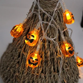 

10 LED Halloween Pumpkin Ghost Spider Skull LED String Lights Lanterns Lamp Christmas Party garden decoration LED Lantern String