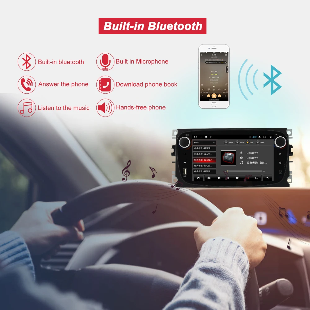 Best Bonroad 2din Android 8.1.0  Car Multimedia Player For Focus/S-MAX/C-MAX/Galaxy Car DVD GPS Wifi GPS Navigation Radio FM RDS BT 1