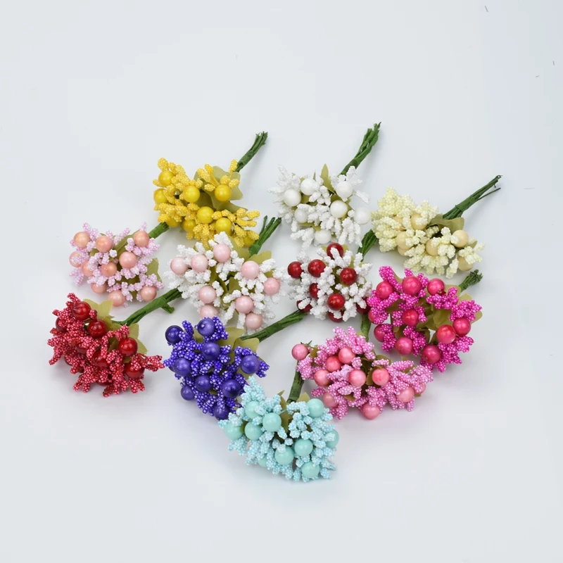 

10 Pieces Artificial flowers decorative flowers wreaths scrapbooking christmas decor for home wedding foam stamen fake plants