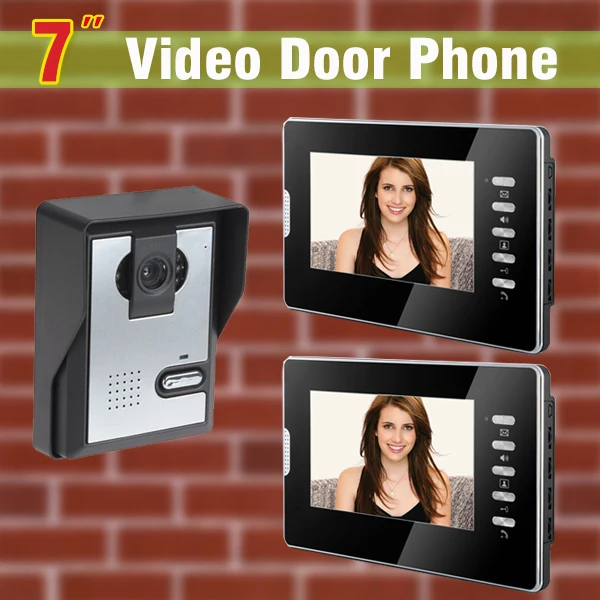 7 дюймов экран видеофонная дверная система видео двери камеры видео Звонок домофона video дверной звонок визуальный домофон комплект