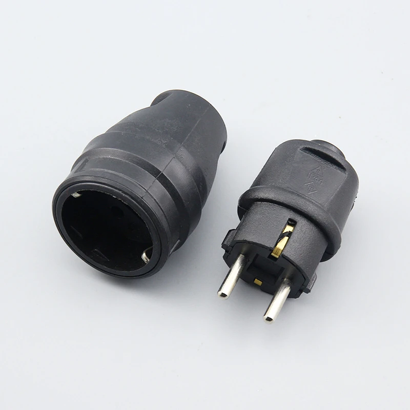 European Germany 2 Pin EU Plug AC Electrical Power Male Plug Female
