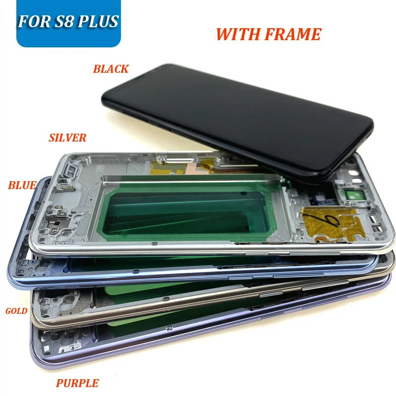 Amoled S8 ЖК-дисплей с рамкой для SAMSUNG Galaxy S8 plus G955f G955 дисплей S8 G950 G950F сенсорный экран дигитайзер