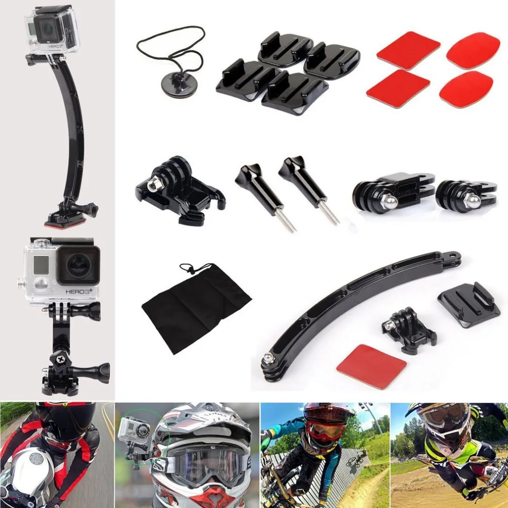 

Action camera accessories Motorcycle helmet Mount Bracket Kits Bicycle Riding accessories for Go pro 4/3+ Action Camera