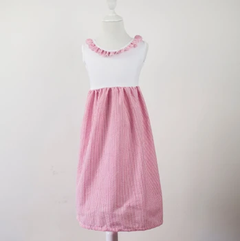

Neck ruffle Kid Dress Baby Boutique Dresses Girls party cloth beautiful photo props little princess sleeveless dress