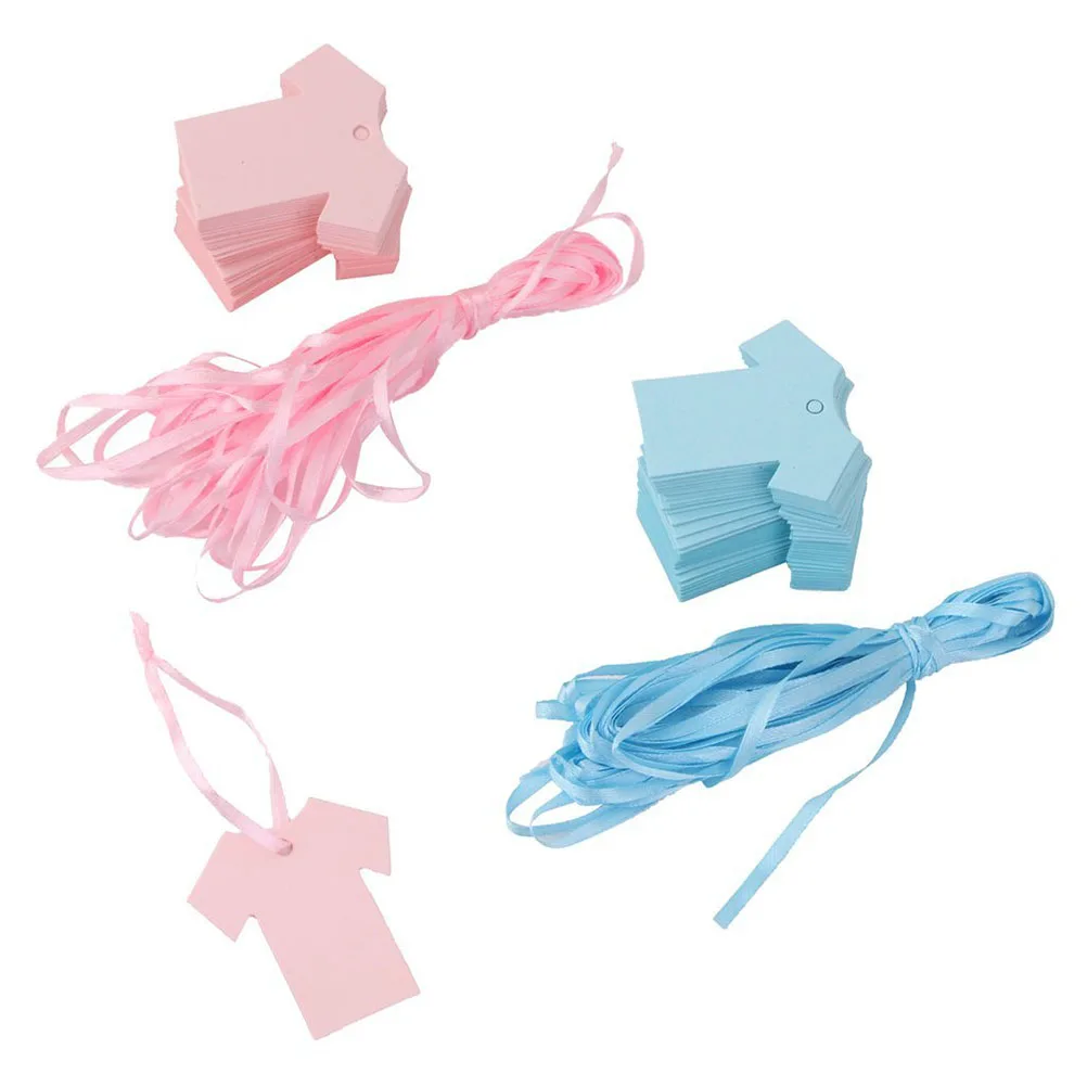 

100pcs Baby Shower Party Favour Gift Tags Paper Cloth Shape Handmade DIY Gift Label Stickers Gift DIY Craft Supplies