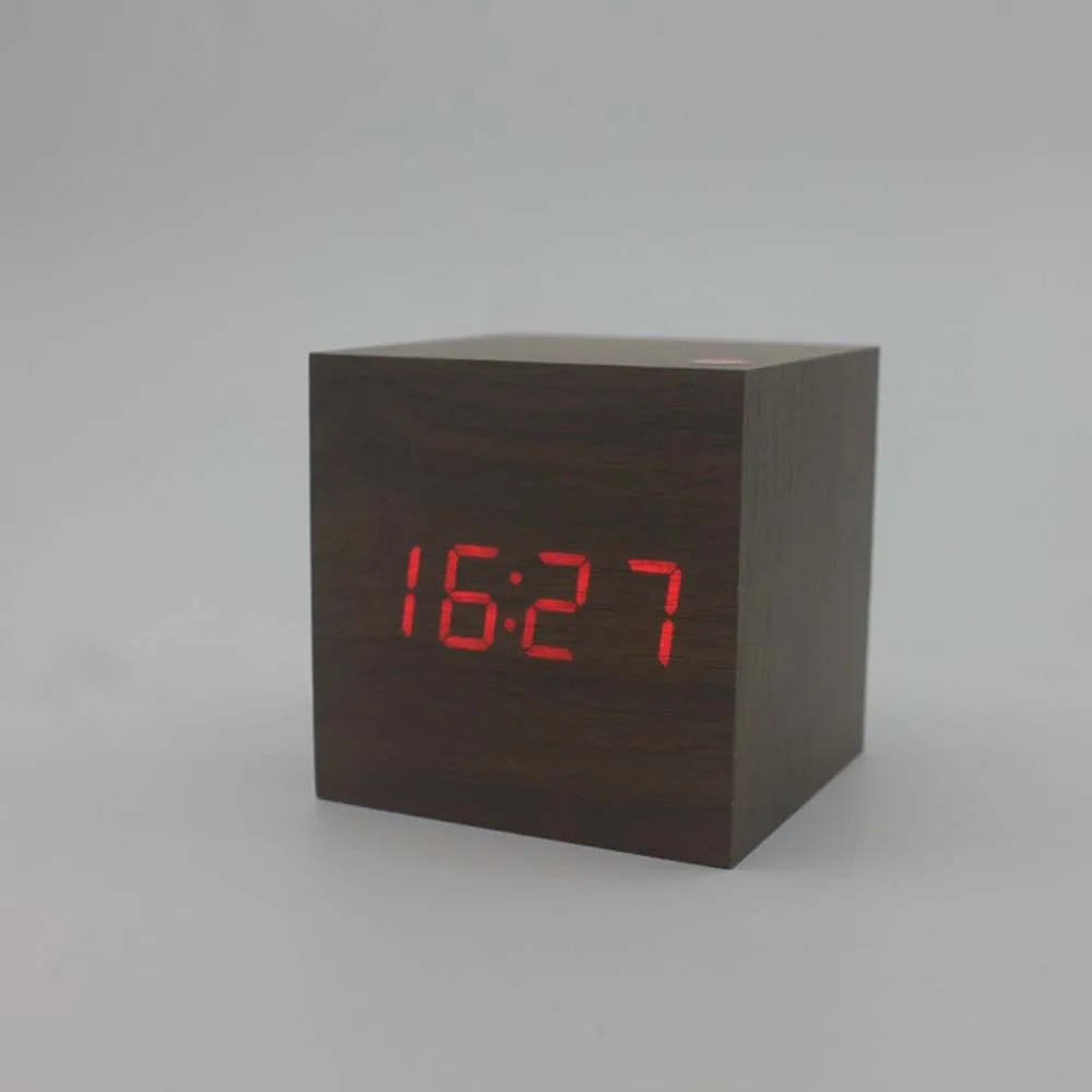 LED Будильник часы стол Голосовое управление цифровые деревянные Despertador